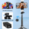 Kinwald Phone Tripod & Selfie Stick with Light, Compact iPhone Tripod Stand with Bluetooth Remote and Dual Fill Lights, Portable Tripods for Cell Phone/Vlog/Photo/Video (Black) : Cell Phones & Accessories