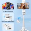 Kinwald Phone Tripod & Selfie Stick with Light, Compact iPhone Tripod Stand with Bluetooth Remote and Dual Fill Lights, Portable Tripods for Cell Phone/Vlog/Photo/Video (White) : Cell Phones & Accessories