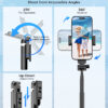 Kinwald Phone Tripod & Selfie Stick with Light, Compact iPhone Tripod Stand with Bluetooth Remote and Dual Fill Lights, Portable Tripods for Cell Phone/Vlog/Photo/Video (Black) : Cell Phones & Accessories